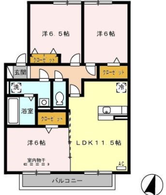 グランドミール古賀 A棟 間取り
