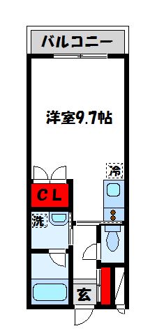 花見コーポ 103号室 間取り