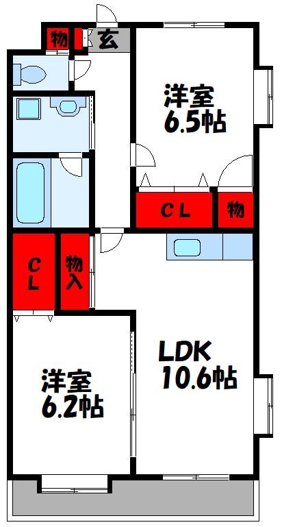ボヌールプラージュ 105号室 間取り