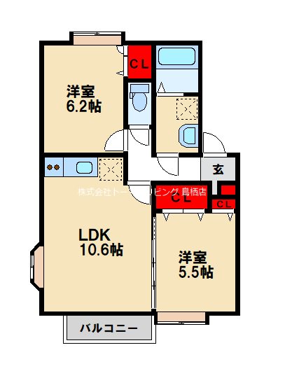 サンスクエア大崎 202号室 間取り