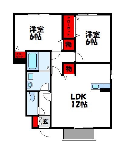 フォンティーヌ清水　B棟 間取り