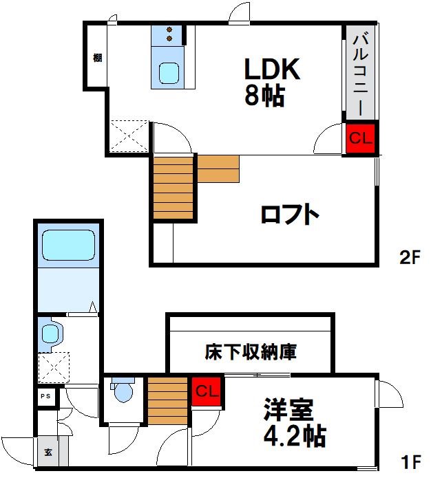 CB福津マーレ 203号室 間取り