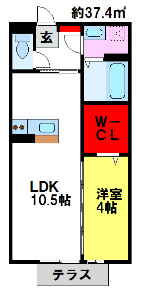 セイシェル大山 C211号室 間取り