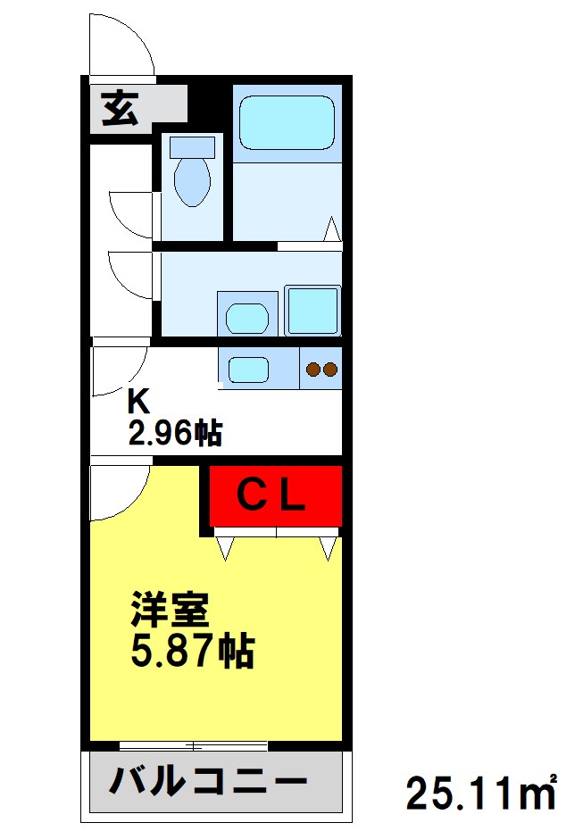 メゾンクレール二日市壱番館 102号室 間取り