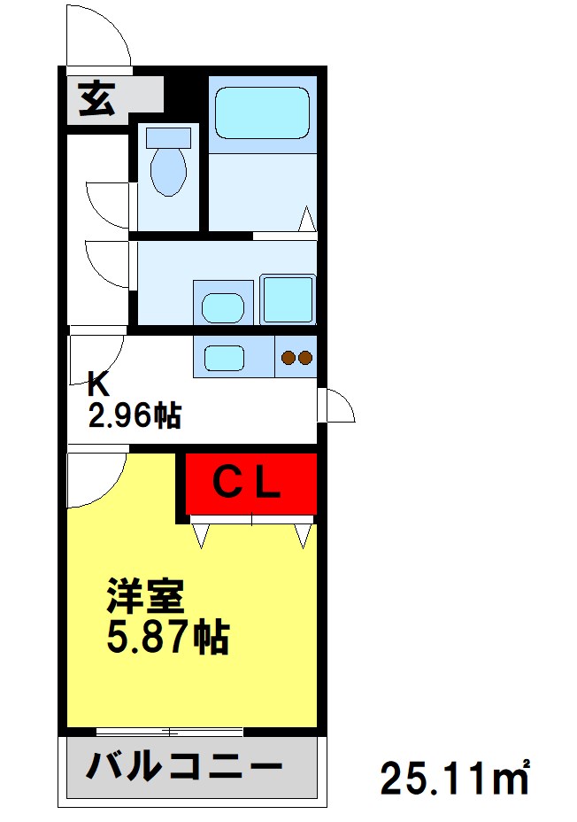 メゾンクレール二日市壱番館 103号室 間取り