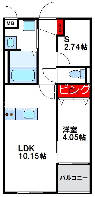 フルリジェール花見が浜 402号室 間取り