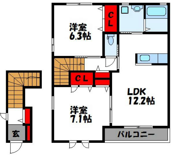 パンセレイノンB棟 202号室 間取り