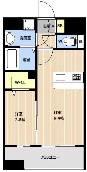 KL天神南 401号室 間取り