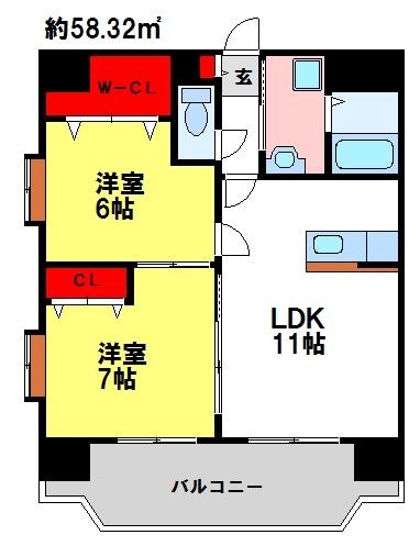 ARK鳥栖 502号室 間取り