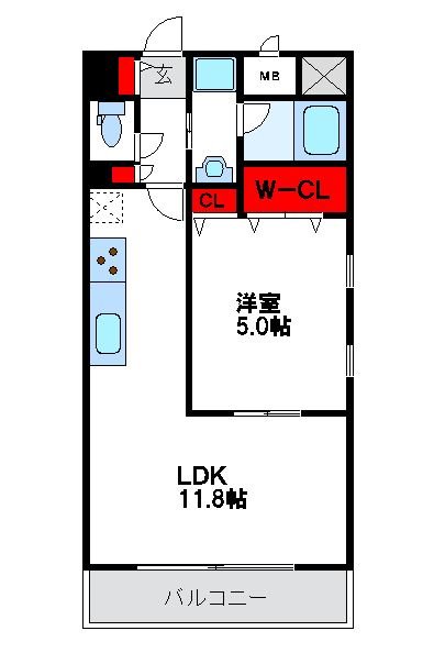 LEVANTE 201号室 間取り