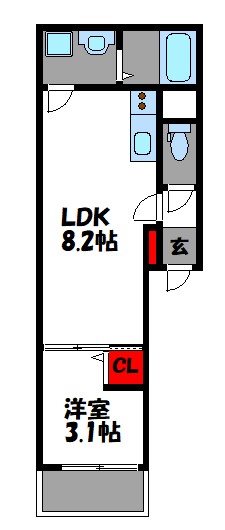 Ruhe 102号室 間取り