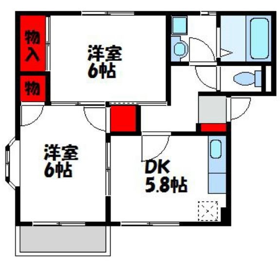苅目ハイツ 203号室 間取り
