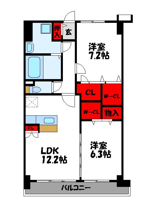 グランドゥール天神 間取り図