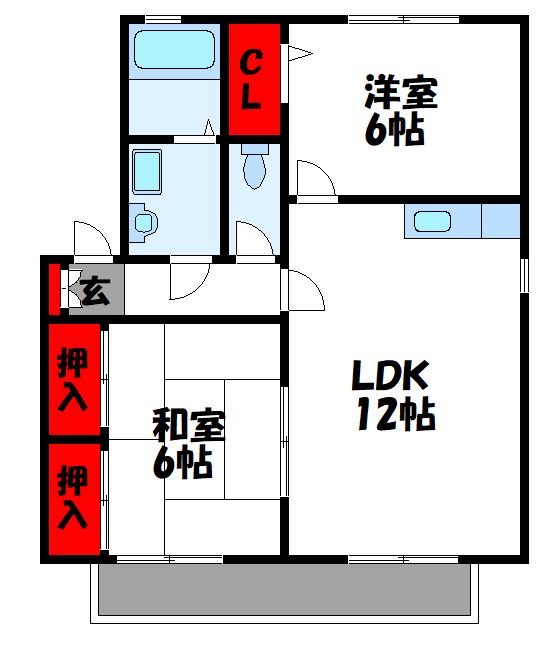 リシェス舞の里Ｅ 202号室 間取り