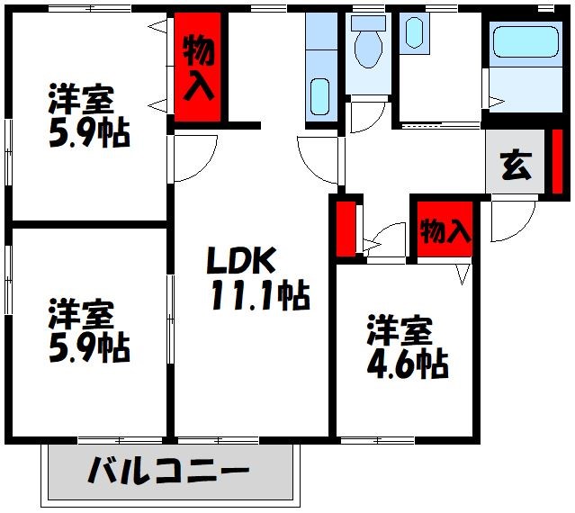 福岡県遠賀郡水巻町古賀２丁目 間取り