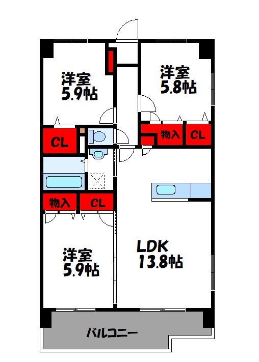 アルビオン 405号室 間取り