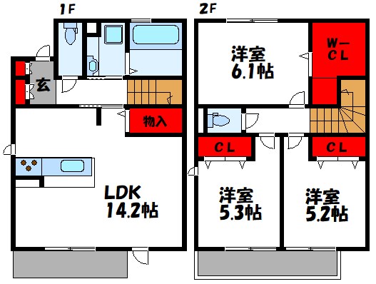 D-room古賀駅東 103号室 間取り