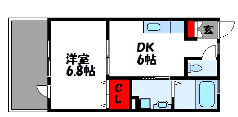 ルートタウン千鳥 101号室 間取り