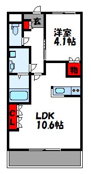 カメリアガーデン 103号室 間取り