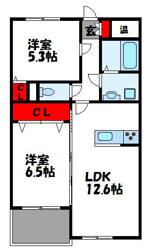 プレステージ福津B 102号室 間取り