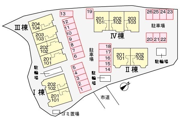 ルチェーレ青葉Ⅲ 駐車場