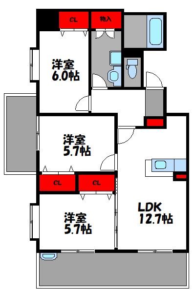 オリジン 303号室 間取り