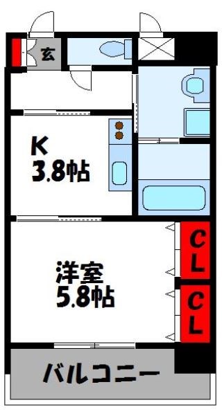 シーサイド花見 607号室 間取り