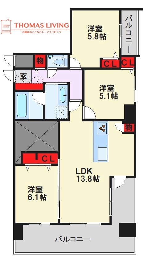 エンクレストパサージュ博多 間取り