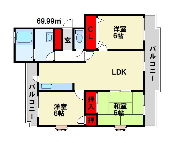グリーンハイツ水城B 間取り