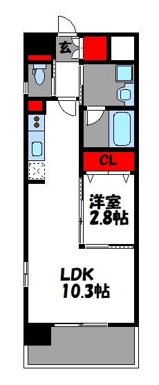 グランフォーレラグゼ箱崎  1301号室 間取り