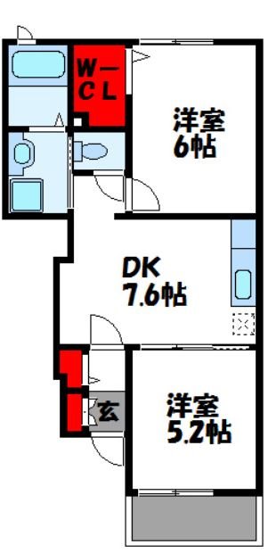 プティアンジュⅠ  102号室 間取り