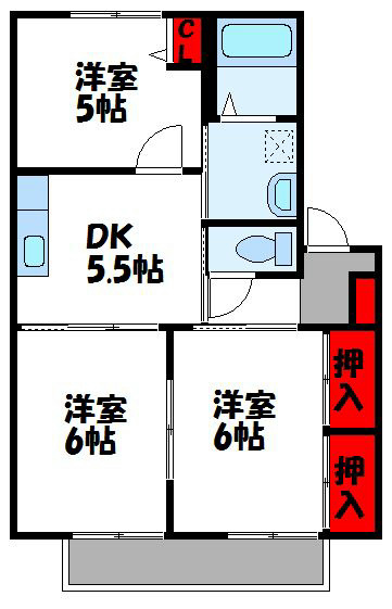 シャーメゾン花見 201号室 間取り