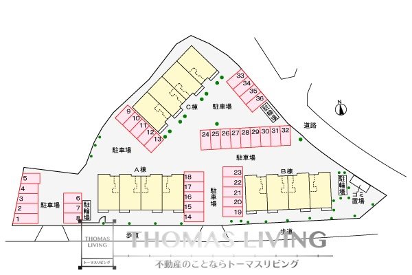 グラシュプレーヌⅡ 駐車場