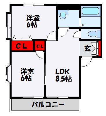 コーポ誠B 102号室 間取り