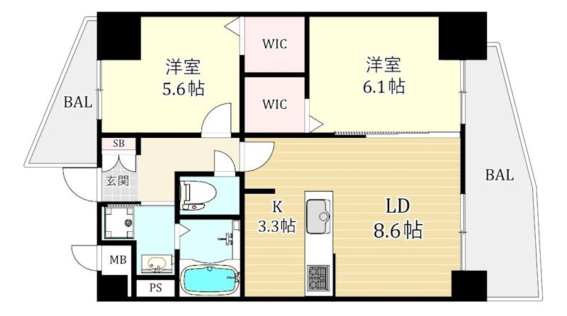 LA・casa　白金 802号室 間取り