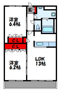 アルビレオ　A棟 106号室 間取り