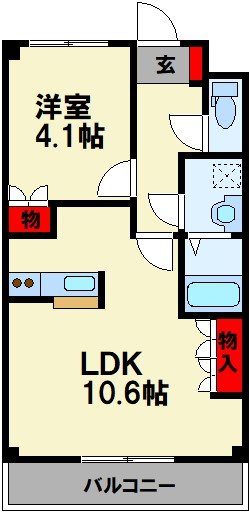 ボーベルメゾン 103号室 間取り