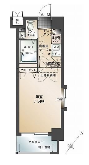 エンクレスト六本松 205号室 間取り