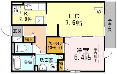 D-room空港南 205号室 間取り