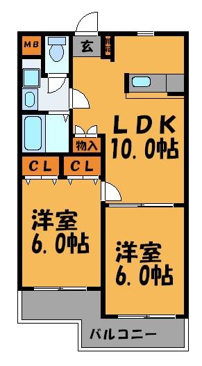 ディーセント天神南 806号室 間取り