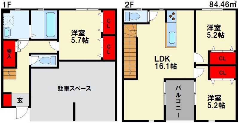 ブルー マリヌ C棟 間取り図