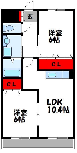 コンフォースイイヅカ 201号室 間取り