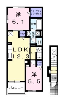 カルマエール 202号室 間取り