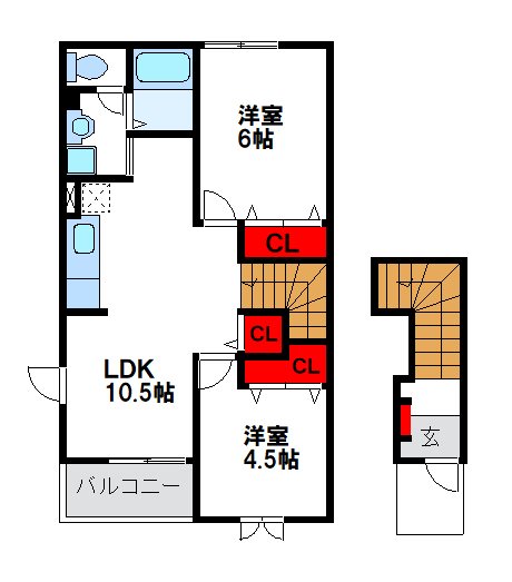 メゾンアフェゼ　A棟  201号室 間取り