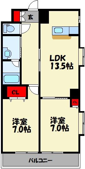 セントフォール笠松 203号室 間取り