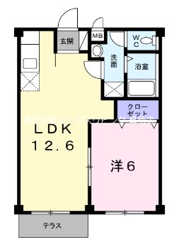 サンヒルズ中島 104号室 間取り