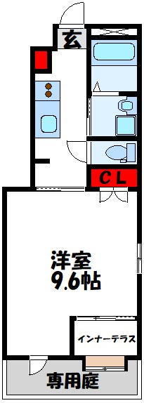 ミライエ赤間 102号室 間取り