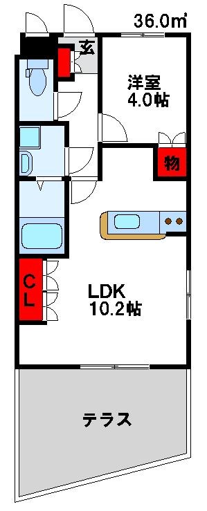 エバープレイスひかり  102号室 間取り