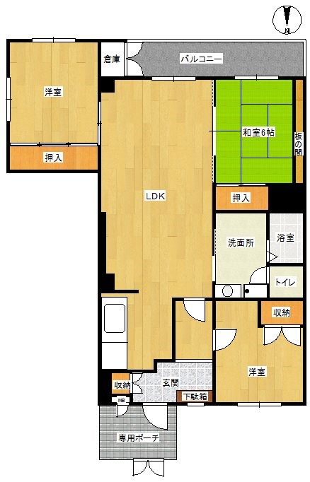 館エレガンス室見 201号室 間取り