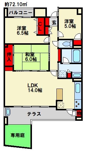 ライオンズマンション春日原南町 102号室 間取り